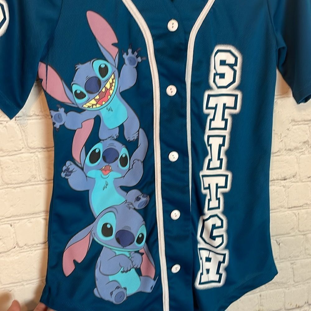 NWT Lilo & Stitch Baseball Jersey Walt Disney World Adult Junior Small - Picture 2 of 6